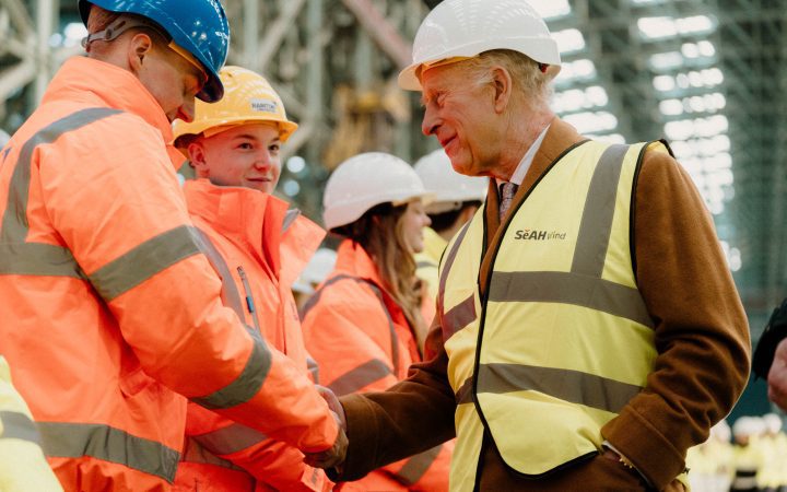 His Majesty King Charles III Visits SeAH Wind Facility in Teesside